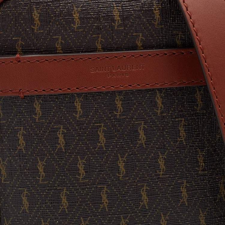 Pre Owned Saint Laurent Monogram Coated Canvas and Leather Le Monogramme Crossbody Bag