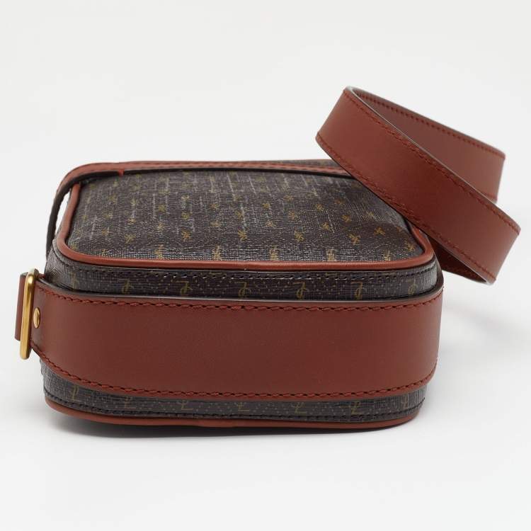 Pre Owned Saint Laurent Monogram Coated Canvas and Leather Le Monogramme Crossbody Bag