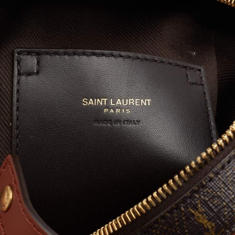 Pre Owned Saint Laurent Monogram Coated Canvas and Leather Le Monogramme Crossbody Bag