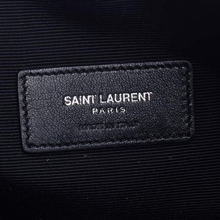 Pre Owned Saint Laurent Black Gun Pop Printed Leather Zip Pouch