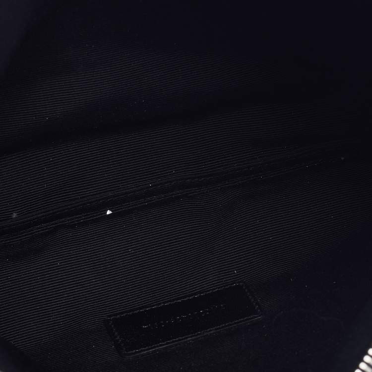 Pre Owned Saint Laurent Black Gun Pop Printed Leather Zip Pouch