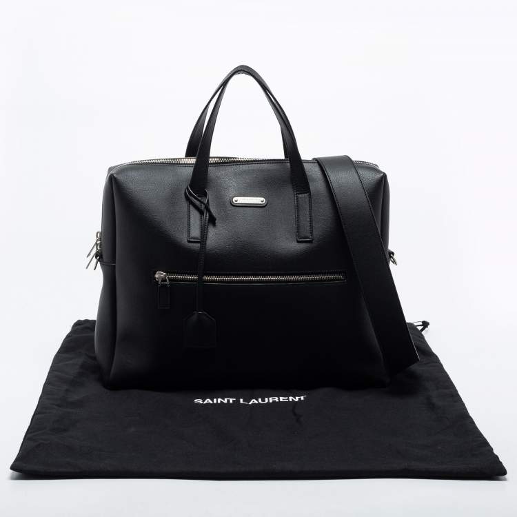 Pre Owned Saint Laurent Black Leather Briefcase
