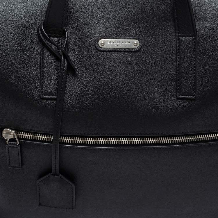 Pre Owned Saint Laurent Black Leather Briefcase