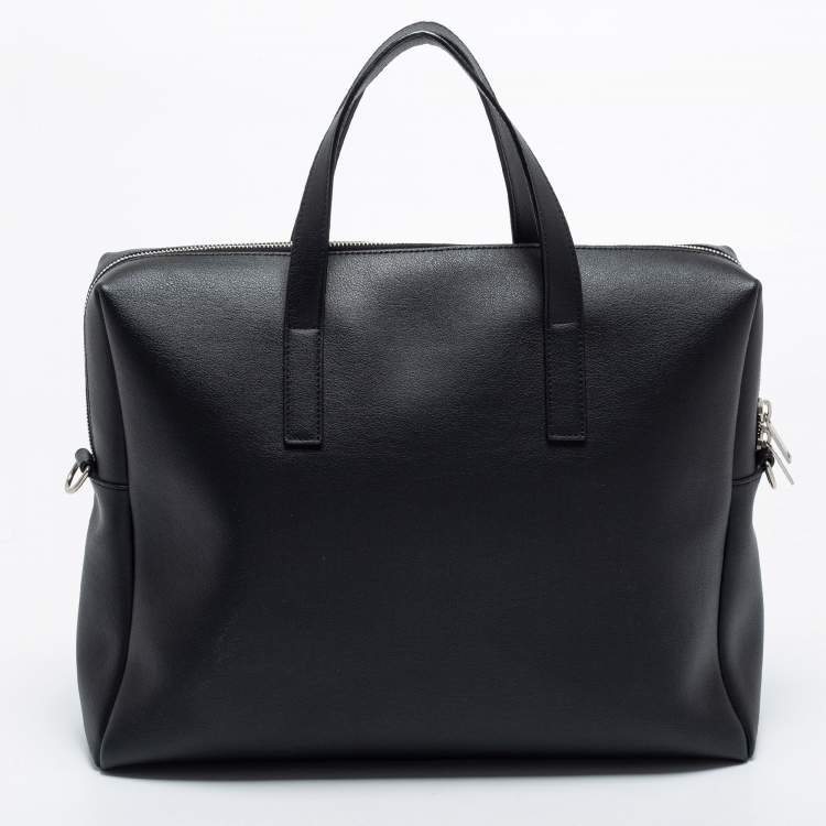 Pre Owned Saint Laurent Black Leather Briefcase