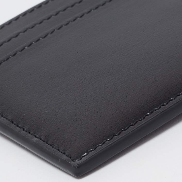 Pre Owned Saint Laurent Black Leather Monogram Card Holder