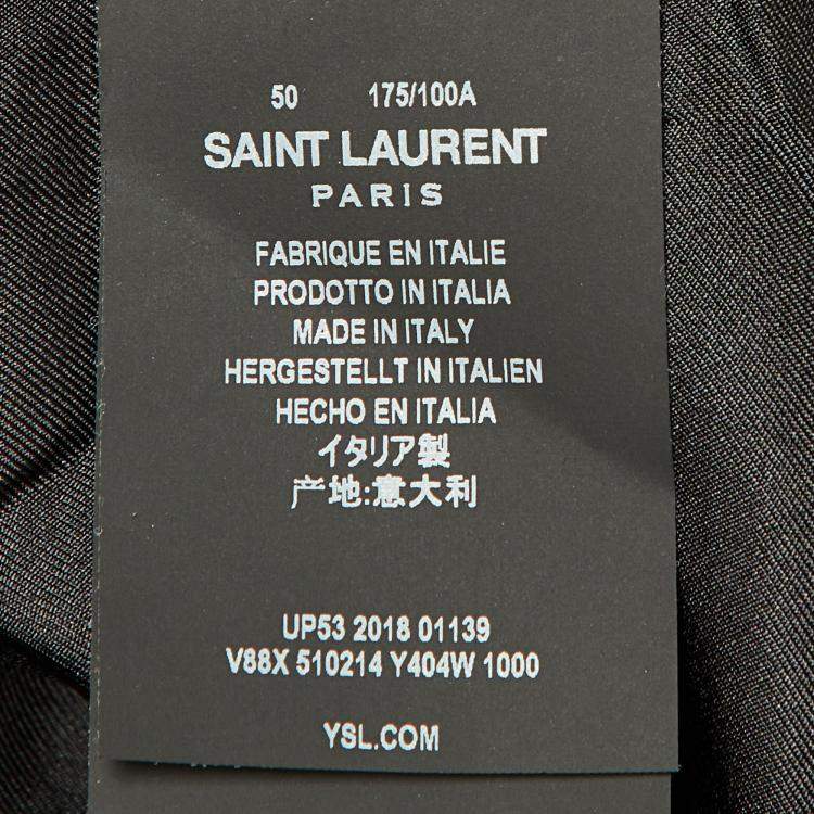 Pre Owned Saint Laurent Paris Black Wool Tailored Suit M/L