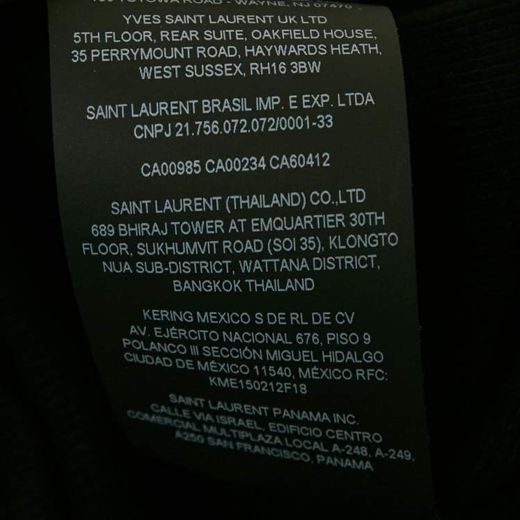 Pre Owned Saint Laurent Paris Black Fleece Cotton Zip-Up Jacket L