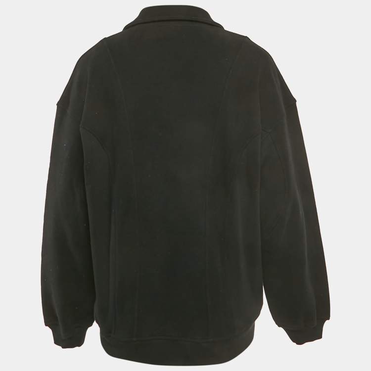 Pre Owned Saint Laurent Paris Black Fleece Cotton Zip-Up Jacket L