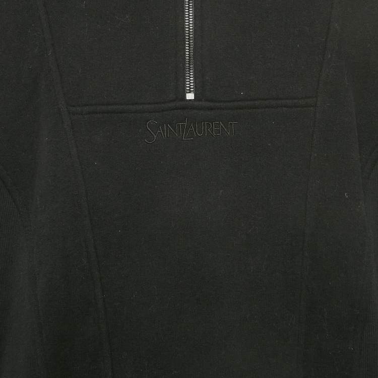 Pre Owned Saint Laurent Paris Black Fleece Cotton Zip-Up Jacket L
