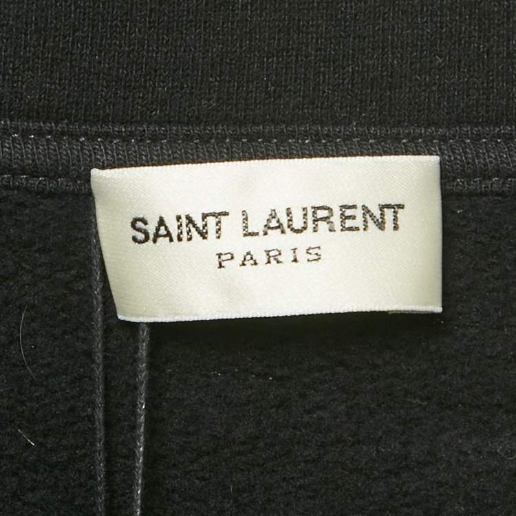 Pre Owned Saint Laurent Paris Black Fleece Cotton Zip-Up Jacket L