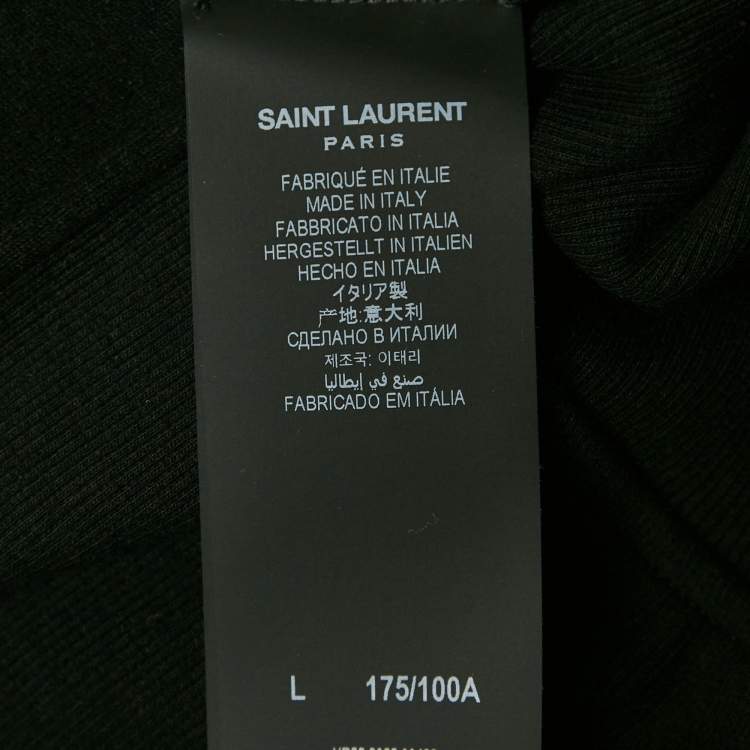 Pre Owned Saint Laurent Paris Black Fleece Cotton Zip-Up Jacket L