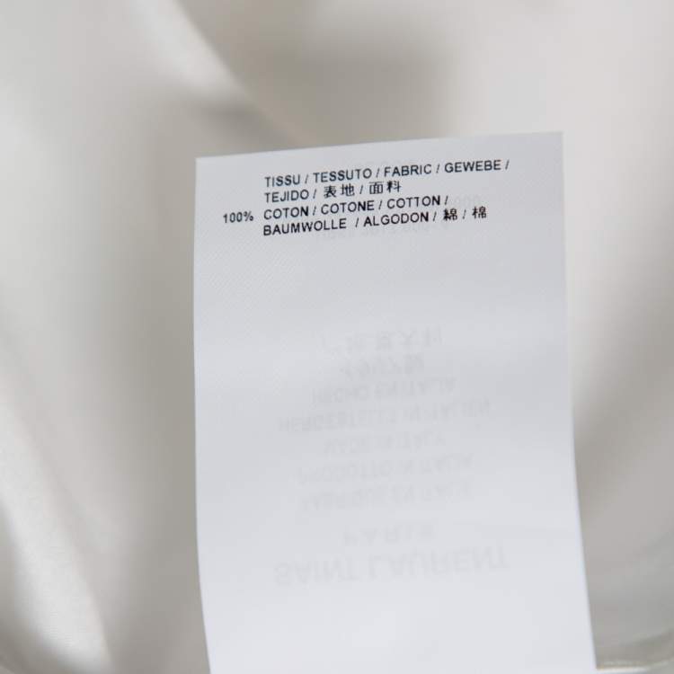 Pre Owned Saint Laurent White Cotton Button Front Long Sleeve Shirt S