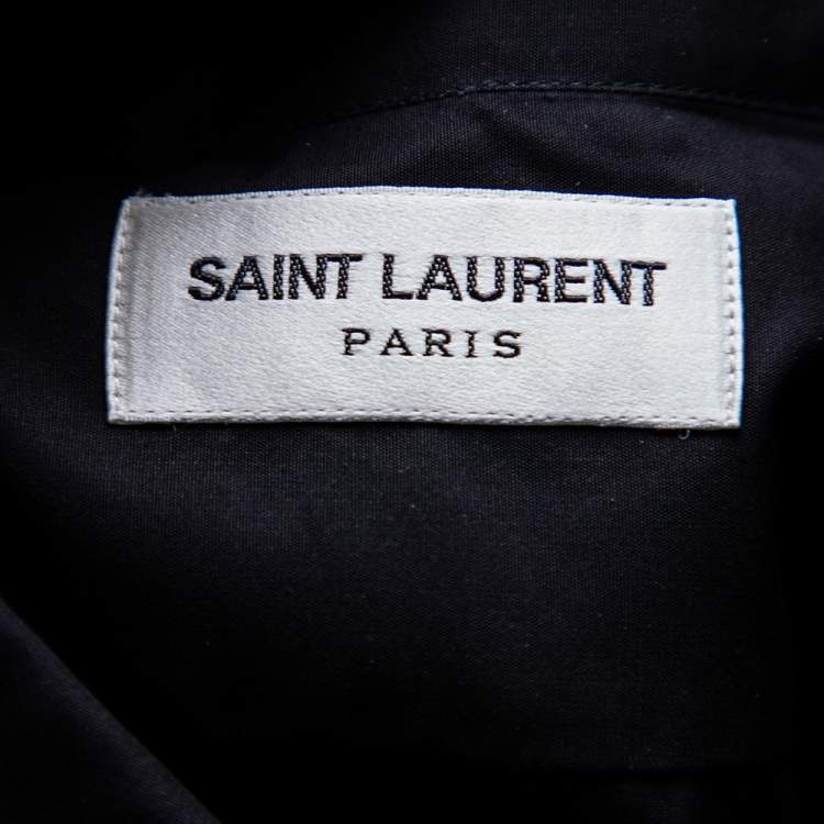 Pre Owned Saint Laurent Paris Black Cotton Button Front Long Sleeve Shirt M 