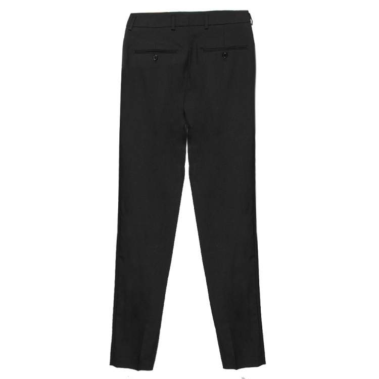 Pre Owned Saint Laurent Black Wool Tapered Leg Pants S