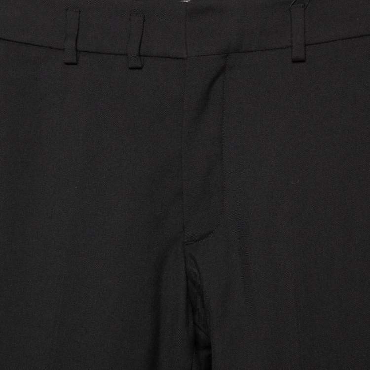 Pre Owned Saint Laurent Black Wool Tapered Leg Pants S
