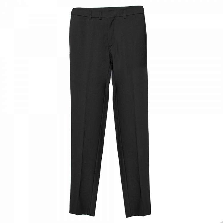 SAINT LAURENT Belted pleated cotton-twill straight-leg pants