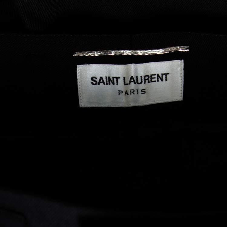 Pre Owned Saint Laurent Black Wool Tapered Leg Pants S