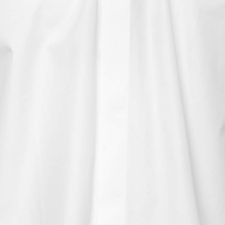 Pre Owned Saint Laurent White Cotton Button Front Long Sleeve Shirt M