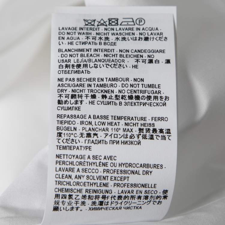 Pre Owned Saint Laurent White Cotton Button Front Long Sleeve Shirt M