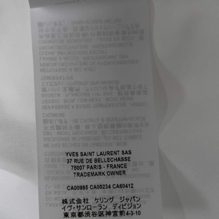 Pre Owned Saint Laurent White Cotton Button Front Long Sleeve Shirt M