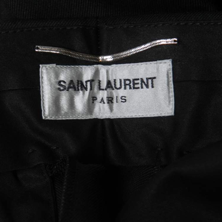 Pre Owned Saint Laurent Black Wool Tailored Pants L