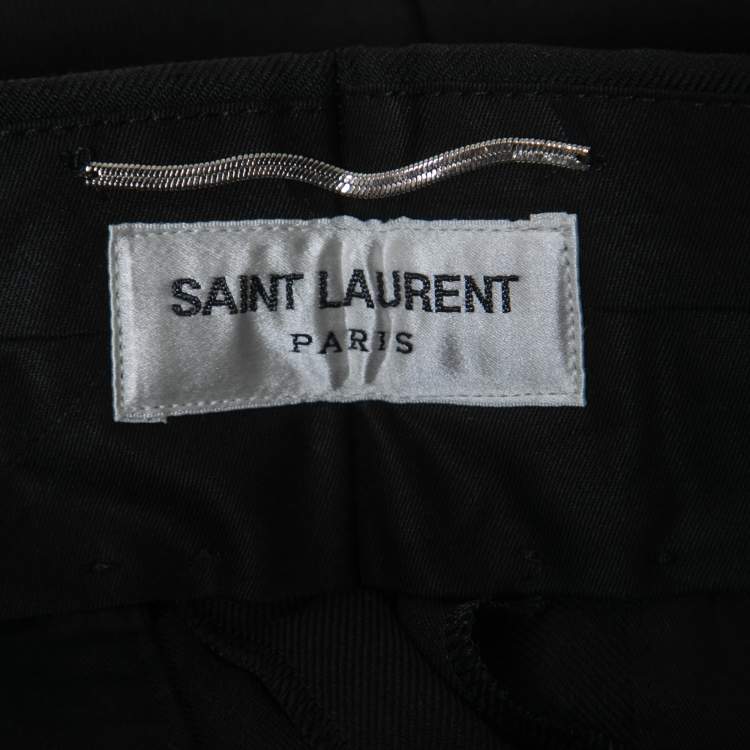 Pre Owned Saint Laurent Black Wool Tailored Pants L