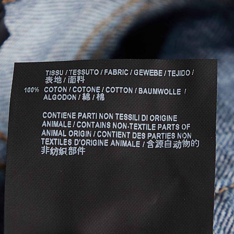 Pre Owned Saint Laurent Blue Distressed Denim Skinny Fit Jeans S/Waist 31"