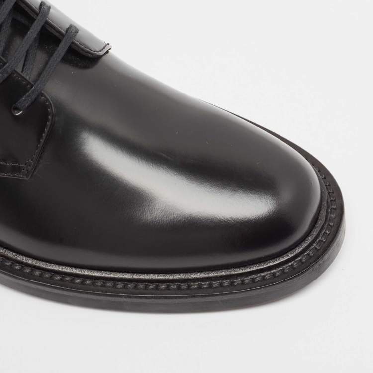Pre Owned Saint Laurent Black Leather Ankle Length Boots Size 41