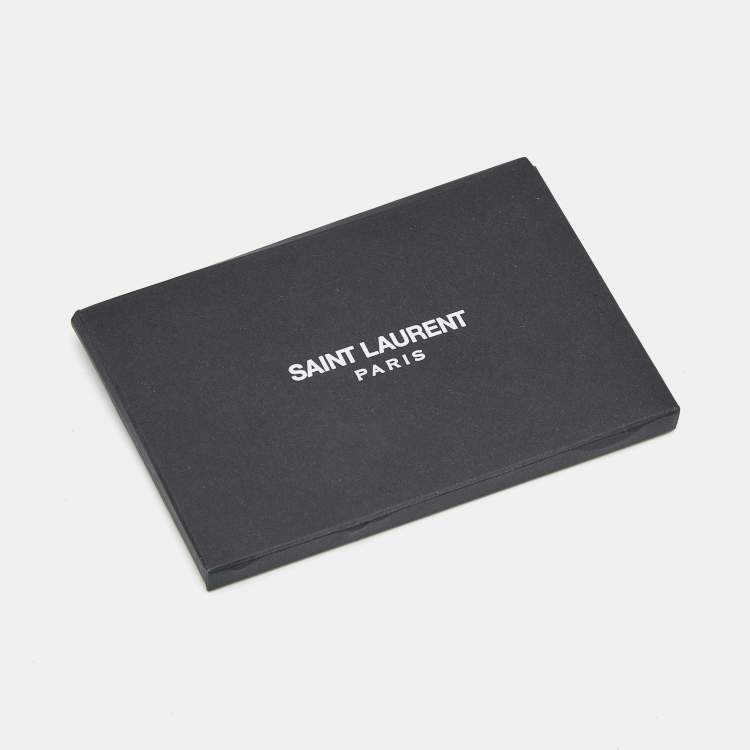 Pre Owned Saint Laurent Black Leather Cassandre Thong Flats Size 45
