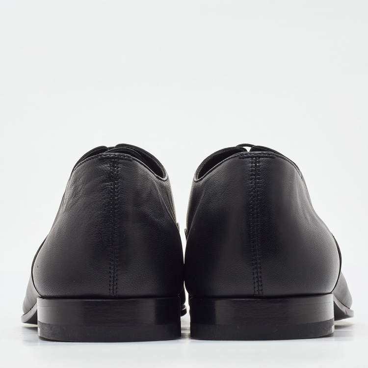 Pre Owned Saint Laurent Black Leather Lace Up Oxford Size 42
