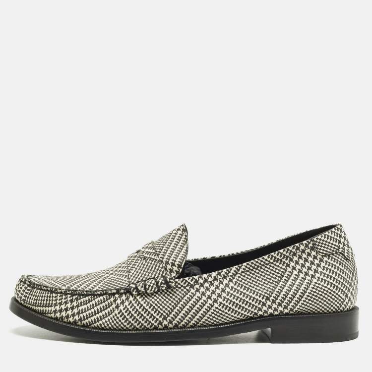 مملوكة مسبقًا Saint Laurent Size 42 Beige/Black Leather Penny Loafers