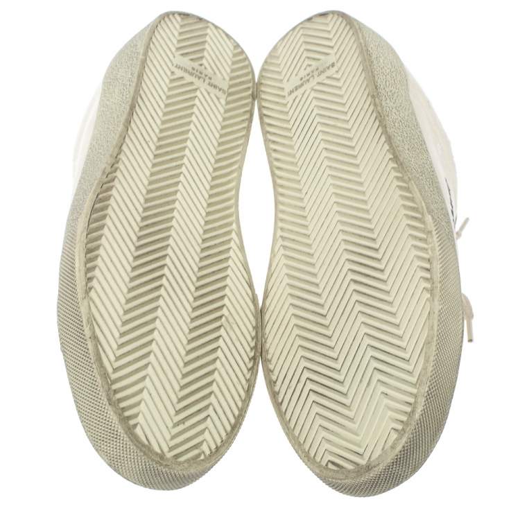 Pre Owned Saint Laurent Paris White Canvas Elba Light Sneakers Size 44