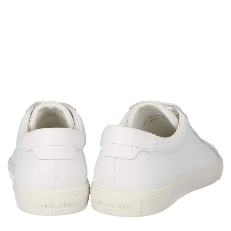 Pre Owned Saint Laurent White Leather Andy Low-Top Sneakers Size EU 40