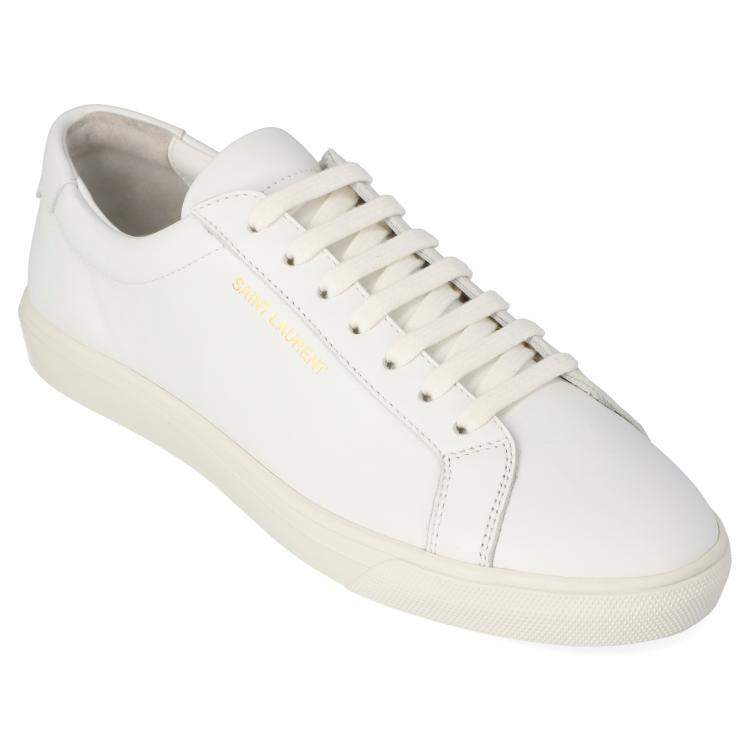 Pre Owned Saint Laurent White Leather Andy Low-Top Sneakers Size EU 40