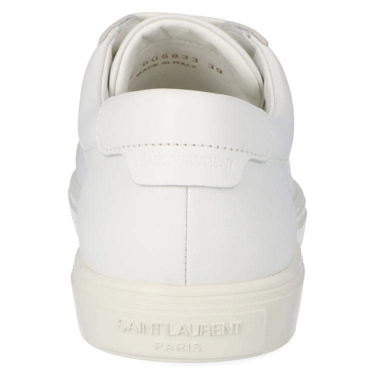 Pre Owned Saint Laurent White Leather Andy Low-Top Sneakers Size EU 40