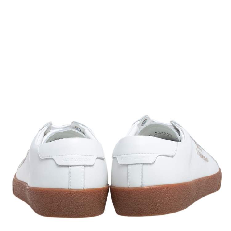 Pre Owned Saint Laurent White Leather Court Classic Sneakers Size 43