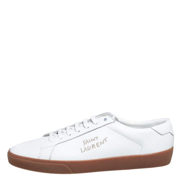 Pre Owned Saint Laurent White Leather Court Classic Sneakers Size 43