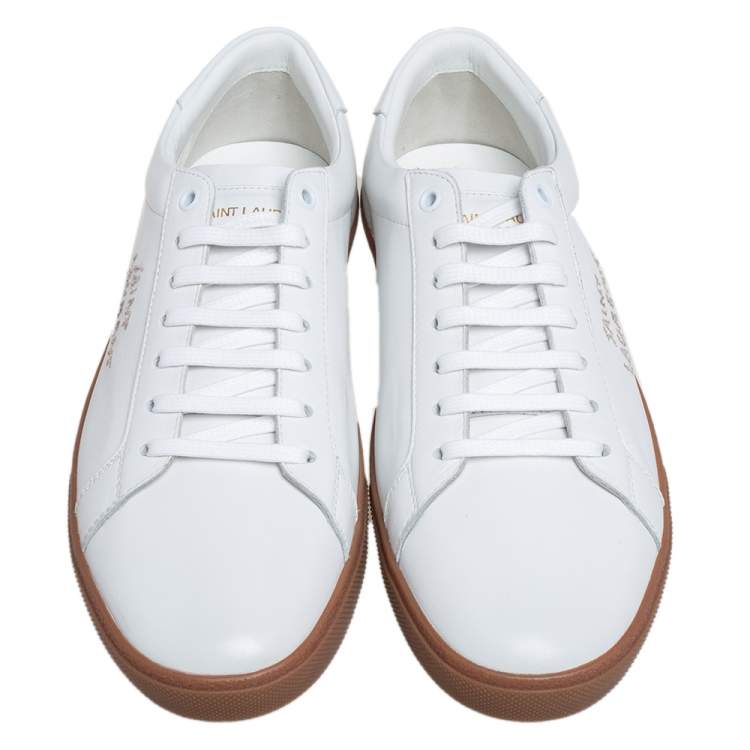 Pre Owned Saint Laurent White Leather Court Classic Sneakers Size 43