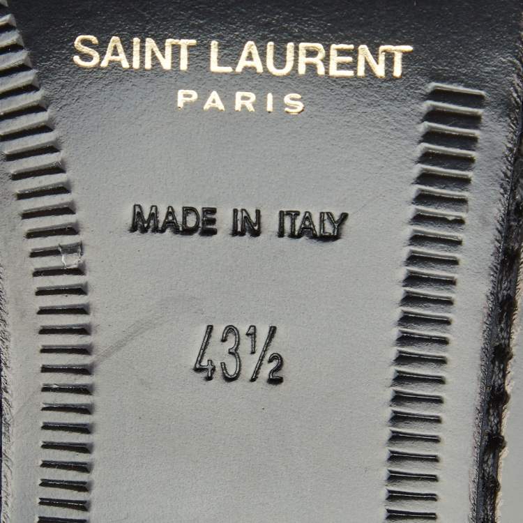 Pre Owned Saint Laurent Black Leather Penny Loafers Size 43.5