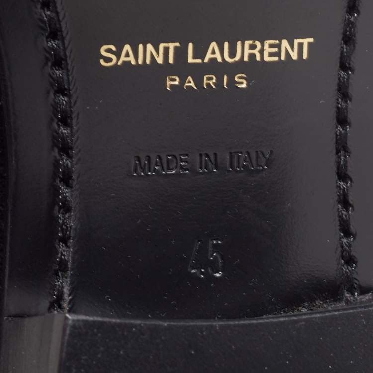 Pre Owned Saint Laurent Black Suede Ankle Length Chelsea Boots Size 45
