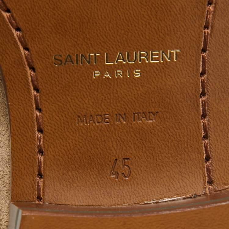 Pre Owned Saint Laurent Brown Suede Ankle Length Chelsea Boots Size 45