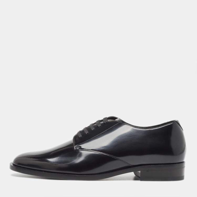 Pre Owned Saint Laurent Black Leather Lace Up Derby Size 43