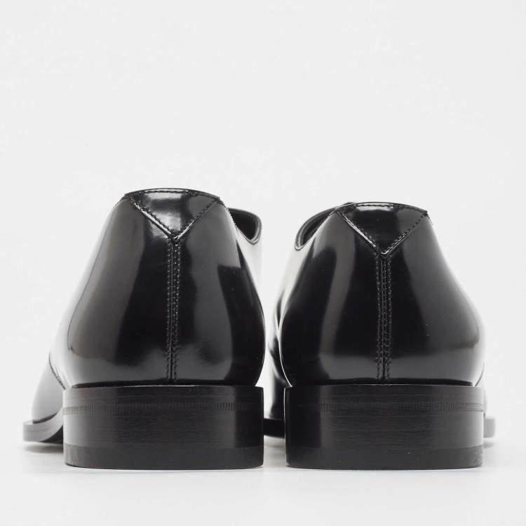 Pre Owned Saint Laurent Black Leather Lace Up Derby Size 43