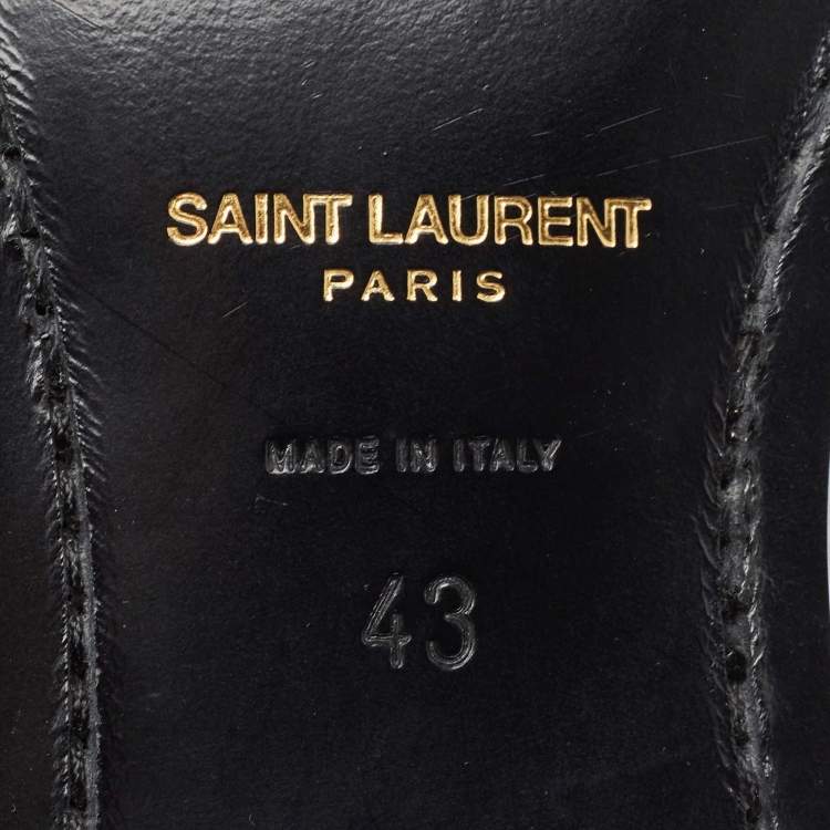 Pre Owned Saint Laurent Black Leather Lace Up Derby Size 43