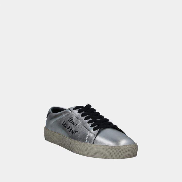Pre Owned Saint Laurent Leather Low Top Sneakers 42