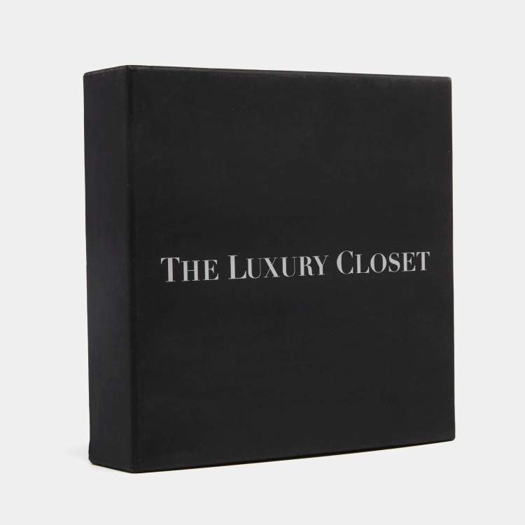 Pre Owned Saint Laurent Brown Leather Logo Plague Belt 95CM