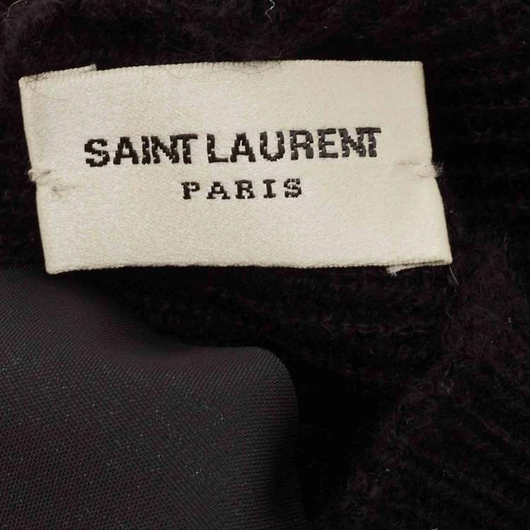 Pre Owned Saint Laurent Black Cashmere Skeleton Gloves