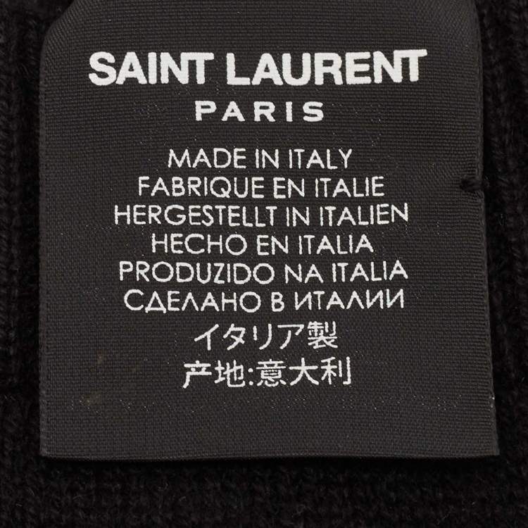Pre Owned Saint Laurent Black Cashmere Skeleton Gloves