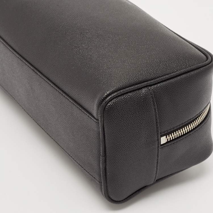 Pre Owned Saint Laurent Black Leather Grooming Case