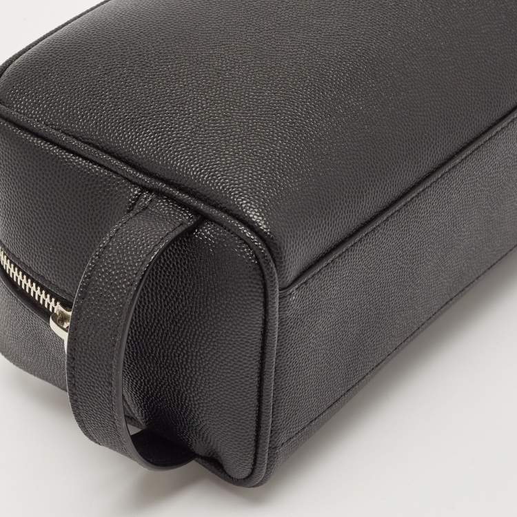 Pre Owned Saint Laurent Black Leather Grooming Case